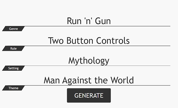 Letsmakeagame.net's game idea generator