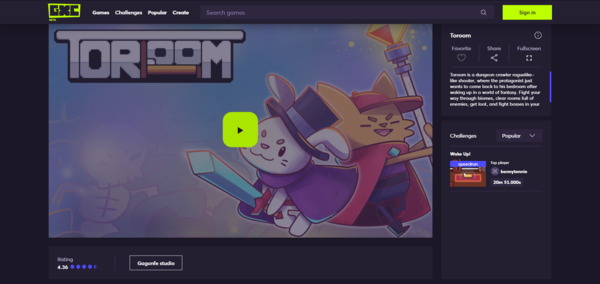 Screenshot of Toroom on GXC