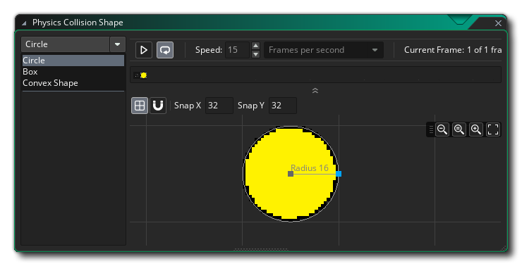 Set Fixture Editor To Circle Shape